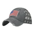 thumbnail image 1 of NMMUED American Flag Trucker Hat Cap Mesh Back with Adjustable Snapback Strap 4th of July Usa Trucker Cap 4th of July Accessories Gray One Size, 1 of 5
