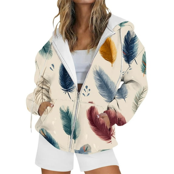 NMMUED Athletic Jackets for Women Full Zip, Graphic Hoodies, Zip Up Sweatshirt Women, Zip Up Hoodie Women, Workout Hoodie, Khaki 2 3XL