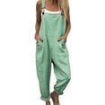 thumbnail image 1 of NMMUED Baggy Overalls for Women Bib Overalls Women Wide Leg Overalls for Women Wide Leg Jumpsuits for Women One Piece Jumpsuits for Women, Mint Green L, 1 of 6