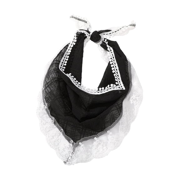 NMMUED Bandanas Head Scarf Headband for Women’s Hair, Lace Hair Scarf Bandana Headband, Cute Head Kerchief Summer Accessories Black One Size