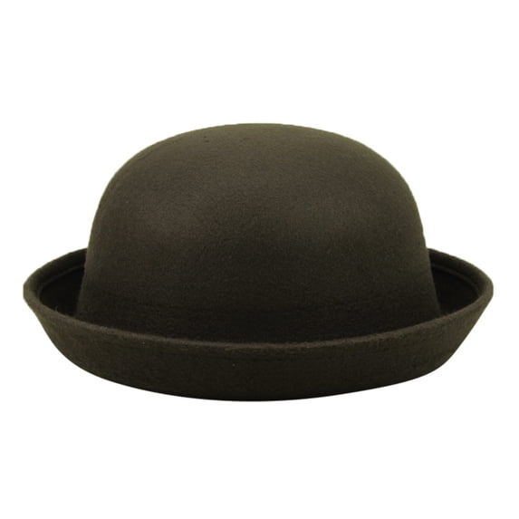 NMMUED Bowler Derby Hat - Classic Pork-pie Hat Rolled Brim Fedora Hat for Men Women Coffee One Size