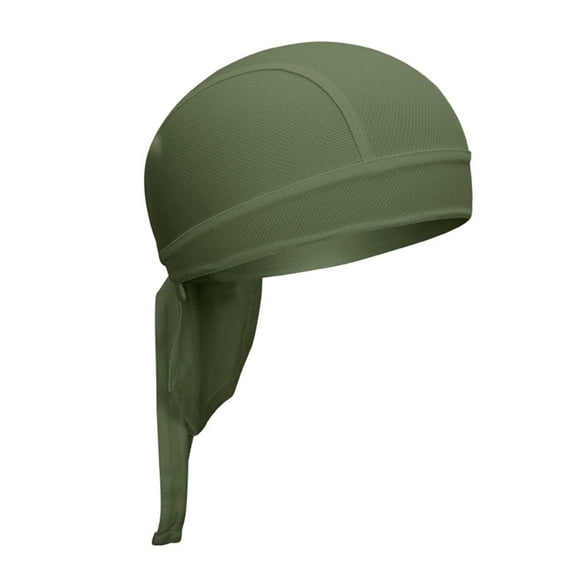 NMMUED Breathable Tie Back Skull Cap Cooling Dew Rag Sweatband Helmet Liner for Cycling Running Green One Size