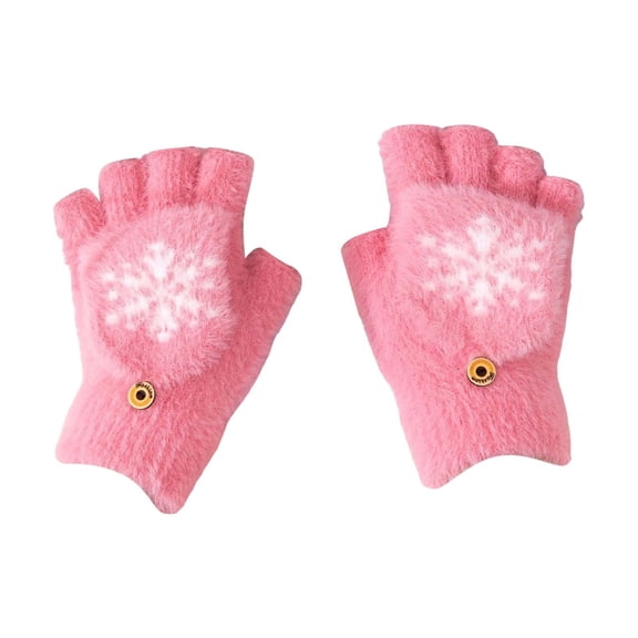 NMMUED Christmas Gloves Convertable Gloves Christmas Accessories Warm Gloves Mittens for Women Gloves for Women Cold Weather Flip Top Mittens Pink A