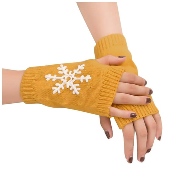 NMMUED Christmas Gloves Fingerless Gloves Winter Gloves Women Gloves for Women Cold Weather Cold Weather Gloves Womens Gloves for Cold Weather Knit Gloves for Women Yellow One Size
