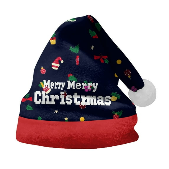 NMMUED Christmas Hat Christmas Beanie Holiday Hats Christmas Accessories Party Hats for Adults Dark Blue M
