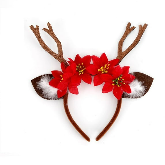 NMMUED Christmas Headbands Christmas Party Favors Holiday Headbands Christmas Accessories Christmas Party Supplies Reindeer Headband Deer Antlers Headband Brown One Size