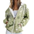 thumbnail image 1 of NMMUED Christmas Hoodies Women Zip Up Hoodie Christmas Sweatshirts for Women Oversized Zip Up Hoodie for Women Christmas Tree Sweatshirt Zip Up Sweatshirt Women Christmas Outfit Women Green XXL, 1 of 5
