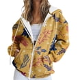 thumbnail image 1 of NMMUED Christmas Hoodies for Women Zip Up Hoodie Womens Christmas Tops Oversized Zip Up Hoodie for Women Christmas Tops for Women Baggy Hoodie Christmas Gifts for Women Yellow S, 1 of 5