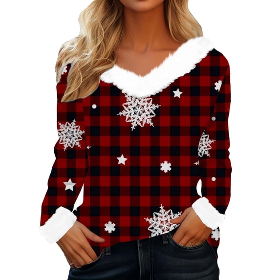NMMUED Christmas Shirt Christmas Tops for Women Blouses for Women Dressy Casual Christmas Blouses for Women Womens Graphic T Shirts Christmas T Shirts Going Out Tops for Women Black L