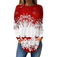 thumbnail image 1 of NMMUED Christmas Shirts Funny Christmas Shirts Loose Fitting Tops for Women Holiday Shirts for Women Womens Shirts Dressy Casual Christmas Vacation Shirts Cute Clothes White S, 1 of 5