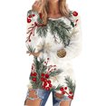 thumbnail image 1 of NMMUED Christmas Shirts Fuzzy Tops for Women Christmas Womens Clothing Cute Tops for Women Holiday Clothing for Women Long Sleeve Tops for Women Christmas Tree Shirt Multi-color 2 XXL, 1 of 5