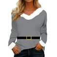 thumbnail image 1 of NMMUED Christmas Shirts Women's Christmas Shirts V Neck Tops for Women Christmas Outfits for Women Cute Casual Tops for Women Christmas Tree Shirt Tunic Tops for Women Loose Fit Dressy Gray S, 1 of 5