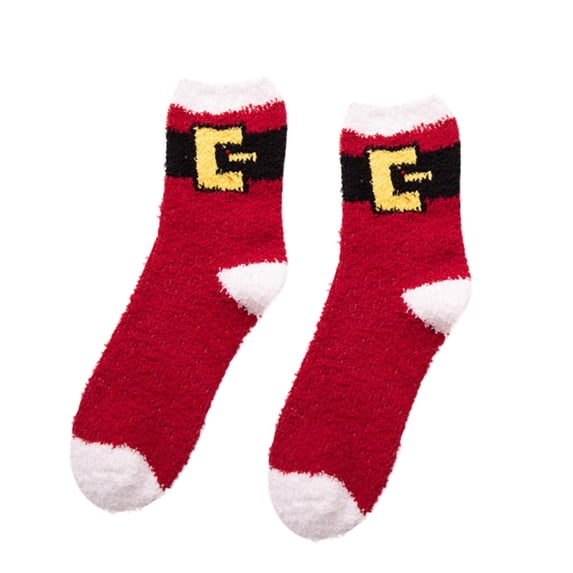 NMMUED Christmas Slipper Socks Christmas Gifts for Women Thick Socks Fuzzy Socks Christmas Womens Crew Socks Xmas Gifts for Women Thick Fuzzy Socks Yellow One Size