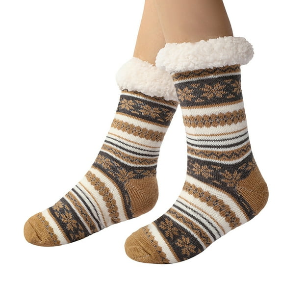 NMMUED Christmas Slipper Socks Xmas Socks Thick Socks Holiday Socks Cute Socks for Women Christmas Stockings Women Winter Socks Rose Gold One Size