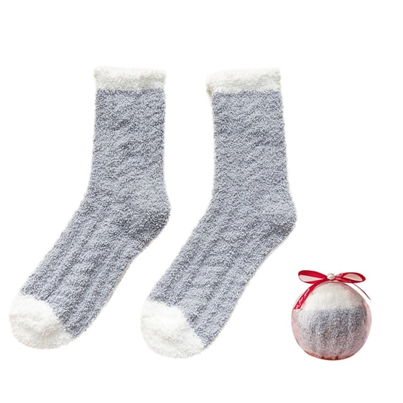 NMMUED Christmas Socks Christmas Gifts for Girlfriend Winter Socks for Women Christmas Fuzzy Socks for Women Crew Socks for Women Fuzzy Christmas Socks Soft Socks Gray One Size