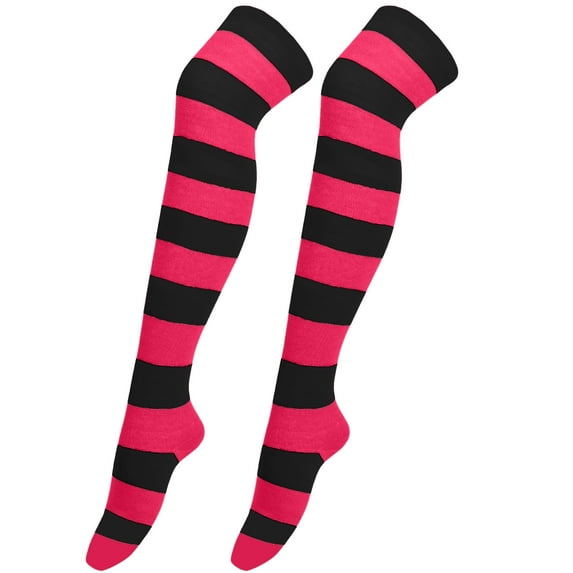 NMMUED Christmas Socks Christmas Gifts for Women Long Socks for Women Christmas Thigh High Socks Thigh High Stockings Red and White Socks Cute Thigh High Socks Hot Pink One Size