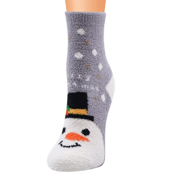 NMMUED Christmas Socks Fuzzy Christmas Socks Cute Fluffy Socks Christmas Fuzzy Socks Fuzzy Socks for Women Christmas Socks for Adults Fluzzy Socks Gray One Size