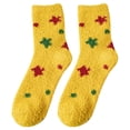 thumbnail image 1 of NMMUED Christmas Socks Gifts for Christmas Striped Socks Holiday Socks Soft Socks Christmas Socks for Adults Cute Crew Socks for Women Yellow One Size, 1 of 3