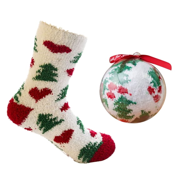 NMMUED Christmas Socks Gifts for Christmas Funny Fuzzy Socks Xmas Gifts for Women Cute Socks Holiday Socks Striped Socks White One Size