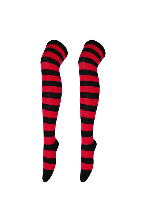 Striped Socks, Halloween Stockings, Striped Knee High Socks, Halloween Apparel, Knee High Socks for Women, Long Striped Socks, Halloween Clothing, Wine One Size