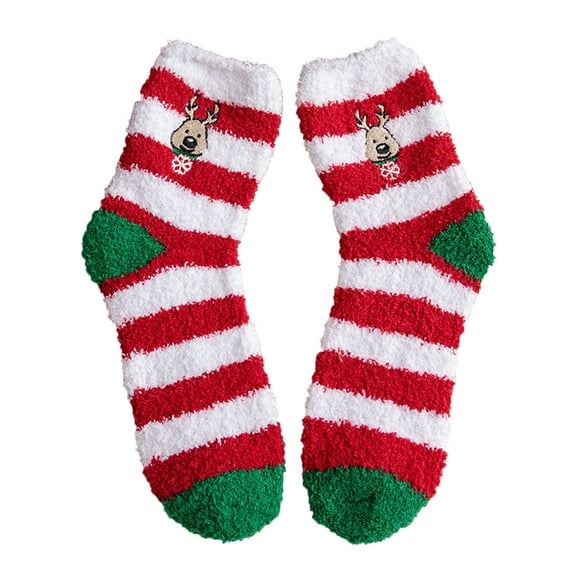 NMMUED Christmas Socks Women Christmas Fuzzy Socks Fuzzy Socks for Women Xmas Gifts for Women Funny Fuzzy Socks Christmas Fuzzy Socks for Women Soft Socks White One Size