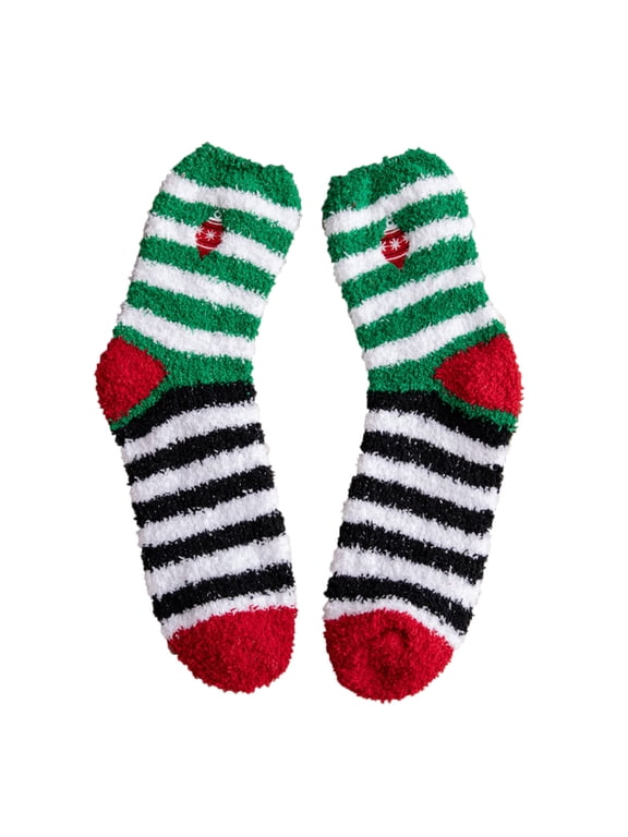 Christmas Socks Women Christmas Socks for Adults Thick Crew Socks Women Christmas Gifts for Girlfriend Warm Socks for Women Christmas Fuzzy Socks for Women Cute Crew Socks for Women Mint Green
