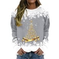 thumbnail image 1 of NMMUED Christmas Sweatshirt Christmas Tops for Women Fall Sweatshirts for Women Christmas Gifts for Women Going Out Tops for Women Christmas Womens Clothing Long Sleeve Sweatshirt for Women Gray S, 1 of 4