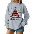thumbnail image 1 of NMMUED Christmas Sweatshirts for Women Cute Shirts Christmas Vacation Sweatshirt Going Out Tops for Women Holiday Tops for Women Long Sleeve Tops for Women Gray S, 1 of 4