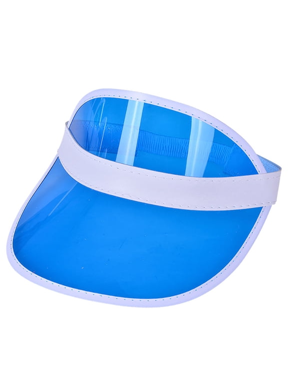 Clear Sun Visor Plastic Poker Visors Beach Sunhat for Women Uv Protection Running Hat Blue One Size
