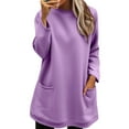 thumbnail image 1 of NMMUED Crewneck Sweatshirts Women, Oversized Crewneck Sweatshirt Women, Womens Crewneck Sweatshirt, Fall Sweatshirts for Women, Womens Oversized Tops, Purple 3XL, 1 of 5