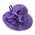 thumbnail image 1 of NMMUED Derby Church Dress Hat for Women Fascinator Bridal Tea Party Wedding Hat Wide Brim Purple One Size, 1 of 3