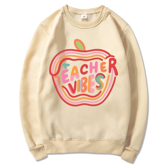 NMMUED Fall Sweatshirts for Women, Fall Outfits for Women, Cute Sweatshirts, Womens Fall Clothing, Oversized Crewneck Sweatshirt Women, Beige L