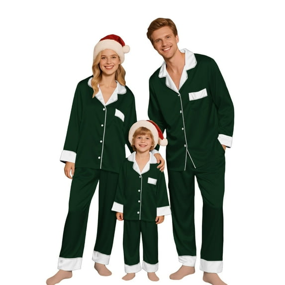 NMMUED Family Christmas Pajamas Matching Sets Cute Christmas Pajamas 2 Piece Lounge Set Christmas Family Pajamas Soft Pajamas Match Family Christmas Pjs Xmas Pjs (Dad) Blackish Green L