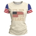 thumbnail image 1 of NMMUED Fourth of July Shirt Patriotic Shirts for Women Crew Neck Loose Fit 250th Birthday Independence Day Shirt Summer Tops Patriotic Clothes Beige L, 1 of 3