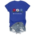 thumbnail image 1 of NMMUED Fourth of July Shirts Patriotic Shirts for Women Independence Day Shirt Usa Flag Shirt Summer Patriotic T-shirt Round Neck Patriotic Outfit Women Blue M, 1 of 7