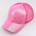 thumbnail image 1 of NMMUED Glitter Sequin Baseball Cap Hat Adjustable Mesh Caps Baseball Party Hat for Women Hot Pink 58, 1 of 3
