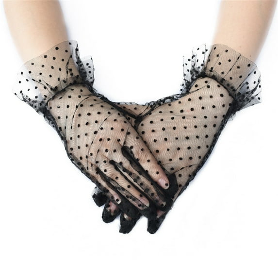 NMMUED Gothic Clothes for Women, Lace Gloves, 1920s Accessories for Women, Mesh Gloves, Gothic Gloves, Sheer Gloves, Witch Costume Women, Black One Size