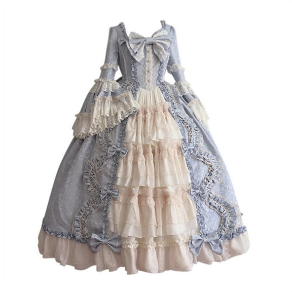 NMMUED Gothic Masquerade Dresses Victorian Costume Women Renaissance Outfit Women Gothic Outfits for Women Victorian Dress for Women Halloween Gifts for Women Masquerade Costumes for Women Blue S