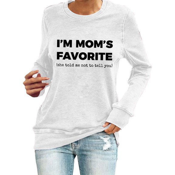 NMMUED Graphic Sweatshirts Funny Sweatshirts Tunic Tops Graphic Tees for Women Womens Tops Casual Womens Sweatshirts No Hood Sweatshirts for Women Loose Fit White XL