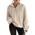 thumbnail image 1 of NMMUED Half Zip Pullover Women Fuzzy Sweatshirt for Women Fuzzy Sweatshirt for Women Quarter Zip Pullover Women Womens Sweatshirts No Hood, Beige S, 1 of 9
