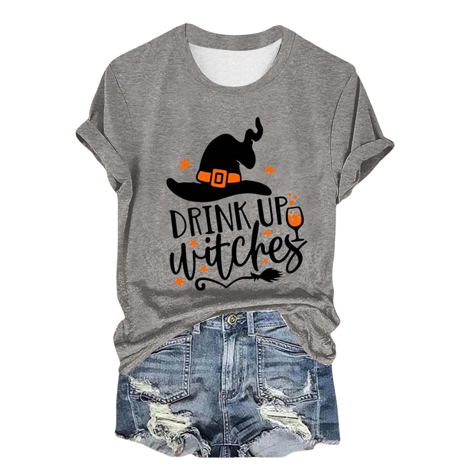 NMMUED Halloween Shirts for Women Vintage Halloween Shirt Cute Shirts ...