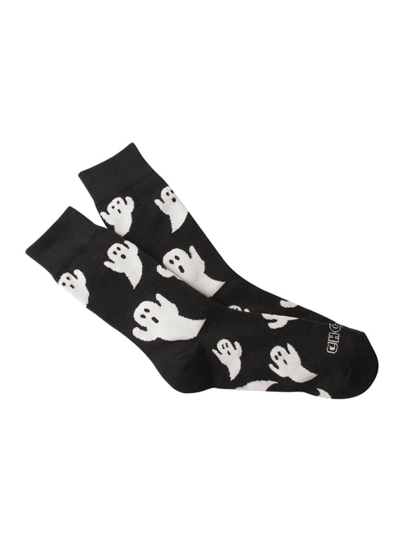 Halloween Spooky Ghost Graphic Cotton Socks for Women Breathable Mid Calf Socks B One Size
