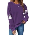 thumbnail image 1 of NMMUED Halloween Sweatshirt Women, Y2k Long Sleeve Top, Ghost Halloween Sweatshirt, Workout Clothes for Women, Ghost Halloween Shirt, Womens Shirts Casual, Purple L, 1 of 7