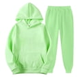 thumbnail image 1 of NMMUED Hoodie and Sweatpants Set for Women Sweatsuits Women 2 Piece Outfit Sweatpants Set for Women Sweatsuit Matching Sets Women Clothing Hoodie Set Track Suit Light Green L, 1 of 4