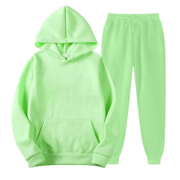 NMMUED Hoodie and Sweatpants Set for Women Sweatsuits Women 2 Piece Outfit Sweatpants Set for Women Sweatsuit Matching Sets Women Clothing Hoodie Set Track Suit Light Green L