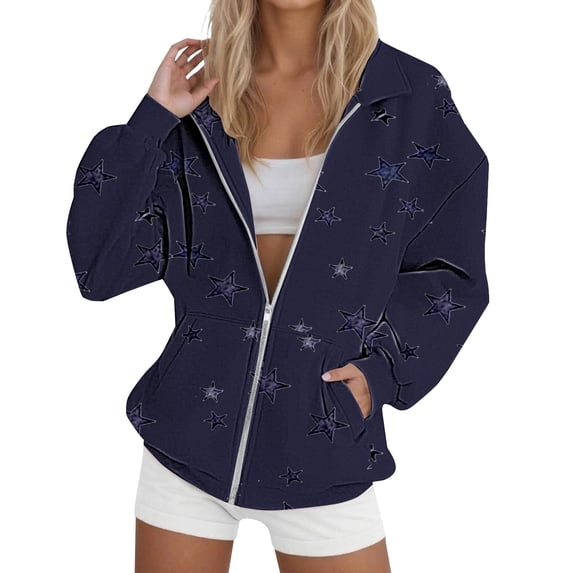 NMMUED Hoodies Y2k, Fall Sweatshirts for Women, Workout Clothes for Women, Fall Outfits for Women, Graphic Hoodies, Navy S