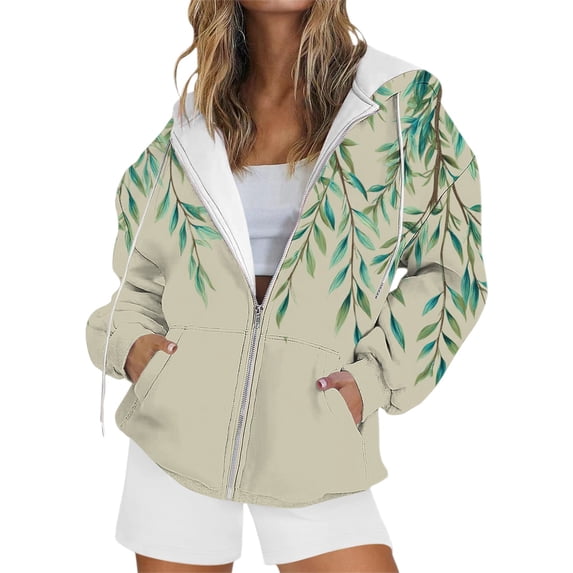 NMMUED Hoodies Y2k, Full Zip Hoodies for Women, Zip Up Sweatshirt Women, Workout Clothes for Women, Zip Up Hoodie Women, Green S