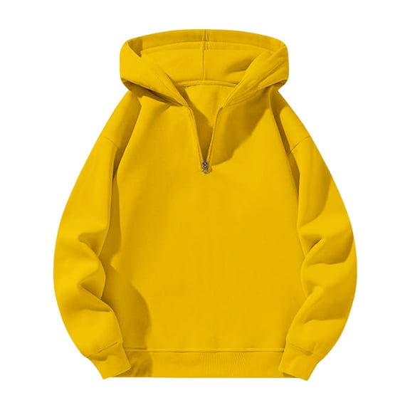 NMMUED Hoodies for Women, Quarter Zip Pullover Women, Oversized Hoodie, Womens Hoodies Pullover, Oversized Pullover Tops Clothes, Yellow 3XL