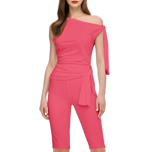 NMMUED Jumpsuits for Women Casual Strapless Jumpsuits for Women One Piece Jumpsuits for Women Capri Jumpsuits for Women Fitted Jumpsuits for Women Elegant Jumpsuits for Women, Red M