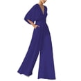 thumbnail image 1 of NMMUED Jumpsuits for Women Dressy One Piece Jumpsuits for Women Formal Jumpsuits for Women Elegant Jumpsuits for Women Short Sleeve Jumpsuit for Women, Blue L, 1 of 5